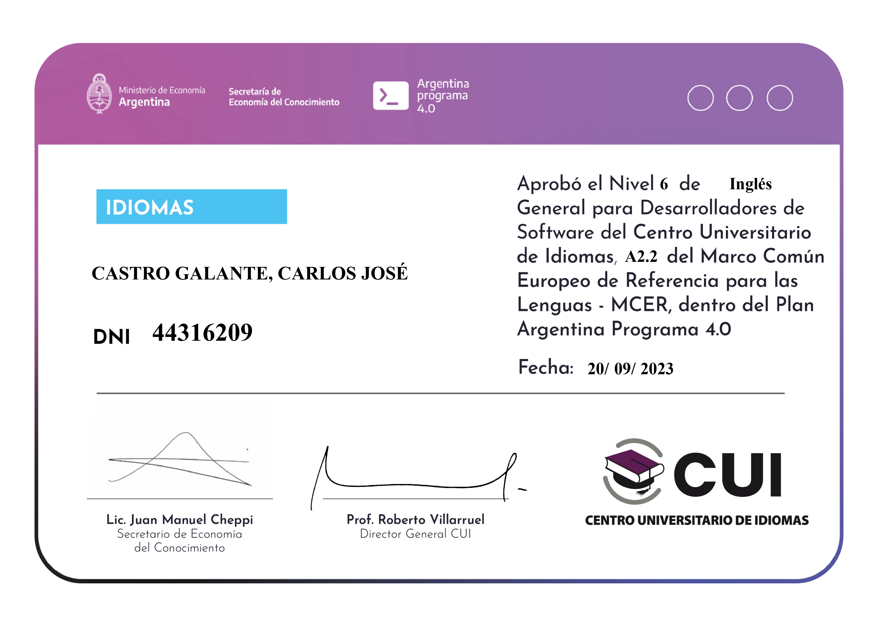 Nivel 6 de Inglés General para Desarrolladores de Software