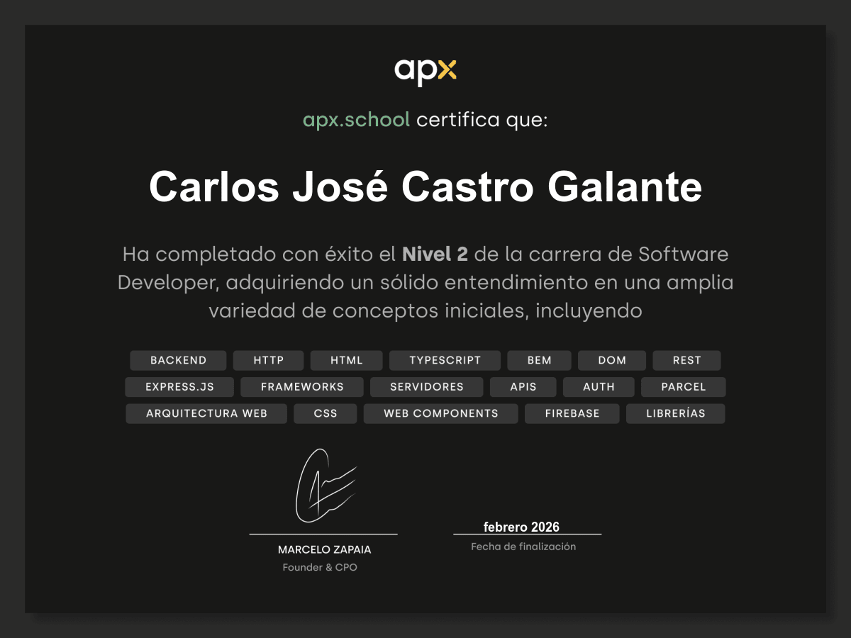 Software Developer - Nivel 2 - Desarrollo Web Full Stack